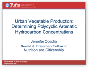 Urban Vegetable Production: Determining Polycyclic Aromatic Hydrocarbon Concentrations