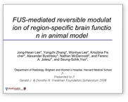 FUS-Mediated Reversible Modulation of Region-Specific Brain Function in Animal Model