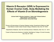 Vitamin D Receptor (VDR) is Expressed in Human Ovarian Cells, likely Mediating the Effects of Vitamin D on Steroidogenesis