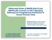 Differential Roles of MAPK-Erk1/2 and MAPK-p38 in Insulin or IGF-I Signaling Pathways for Progesterone Production in Human Ovarian Cells